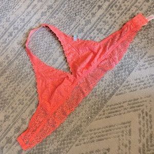 Hot coral medium (A-C)- Victoria’s Secret lace bralette halter adjustable straps